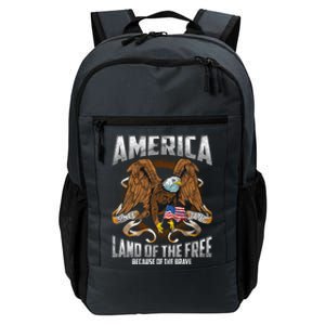 America! Land Of The Free Because Of The Brave! Patriotic Gift Daily Commute Backpack