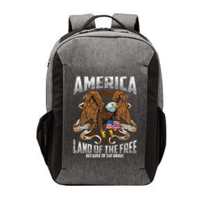 America! Land Of The Free Because Of The Brave! Patriotic Gift Vector Backpack