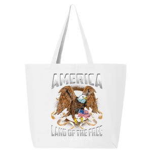 America! Land Of The Free Because Of The Brave! Patriotic Gift 25L Jumbo Tote