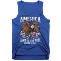 America! Land Of The Free Because Of The Brave! Patriotic Gift Tank Top