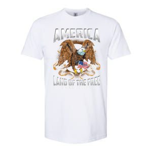 America! Land Of The Free Because Of The Brave! Patriotic Gift Softstyle CVC T-Shirt