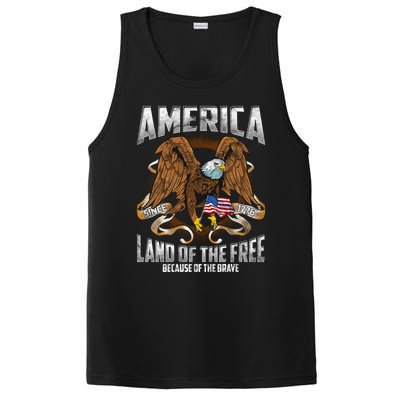 America! Land Of The Free Because Of The Brave! Patriotic Gift PosiCharge Competitor Tank