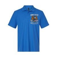 America! Land Of The Free Because Of The Brave! Patriotic Gift Softstyle Adult Sport Polo