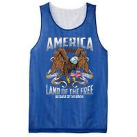 America! Land Of The Free Because Of The Brave! Patriotic Gift Mesh Reversible Basketball Jersey Tank