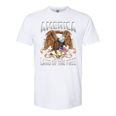 America! Land Of The Free Because Of The Brave! Patriotic Gift Softstyle CVC T-Shirt