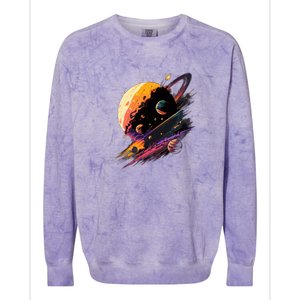 A Lot Of Big And Small Colorful Planets Colorblast Crewneck Sweatshirt