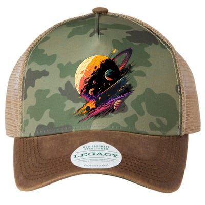 A Lot Of Big And Small Colorful Planets Legacy Tie Dye Trucker Hat