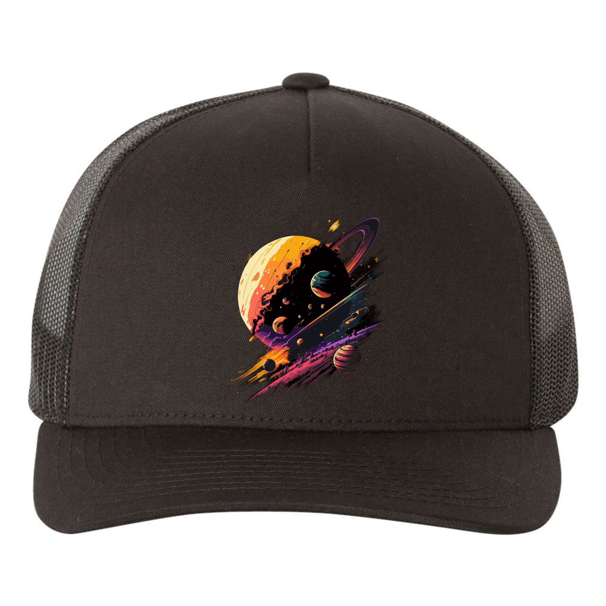 A Lot Of Big And Small Colorful Planets Yupoong Adult 5-Panel Trucker Hat