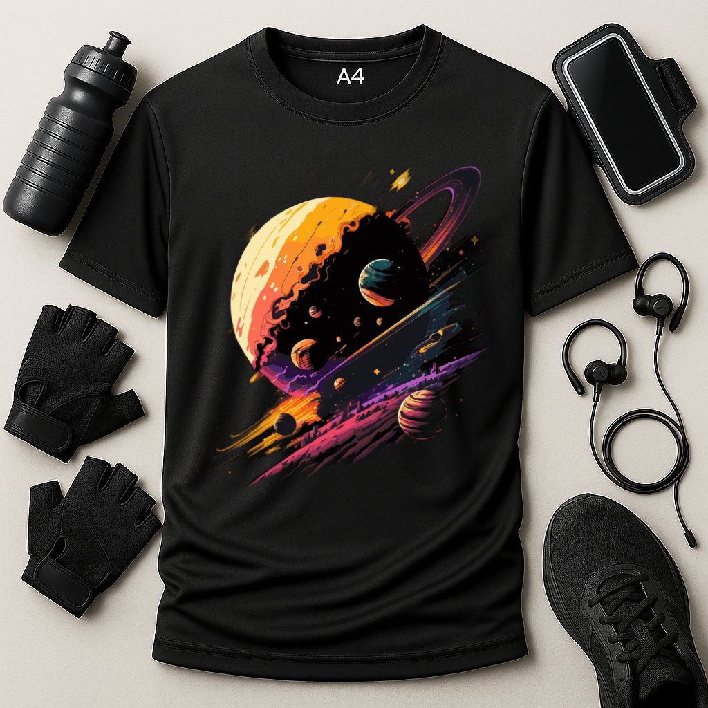 A Lot Of Big And Small Colorful Planets Performance Shirt