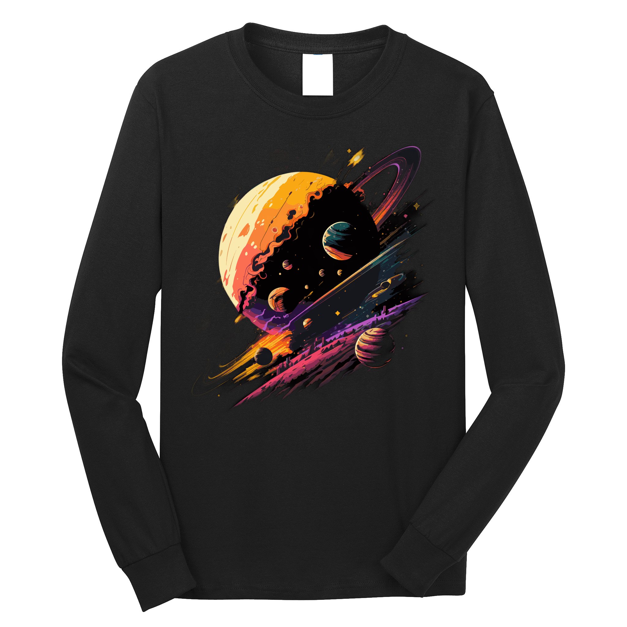 A Lot Of Big And Small Colorful Planets Long Sleeve Shirt