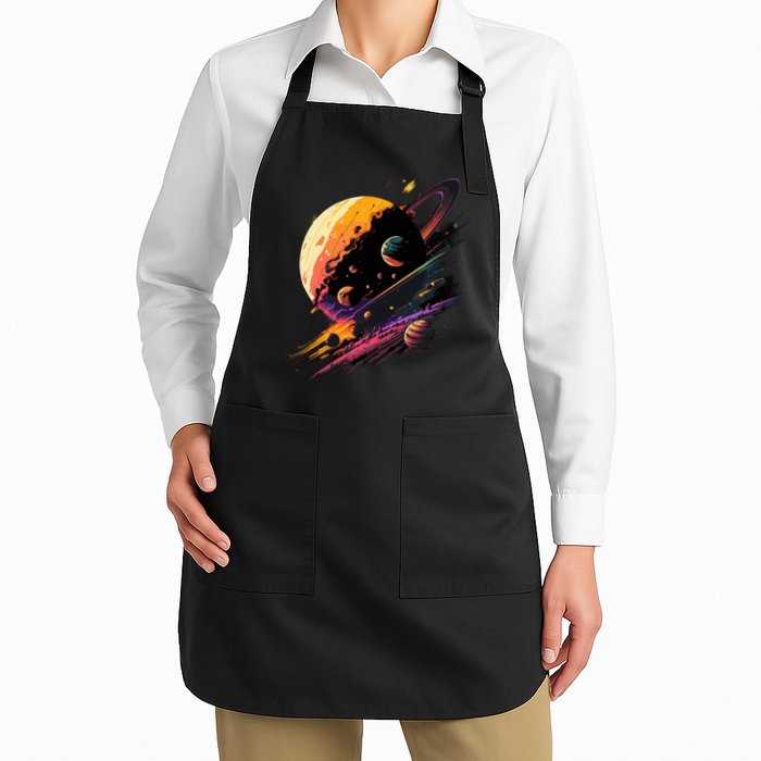 A Lot Of Big And Small Colorful Planets Apron