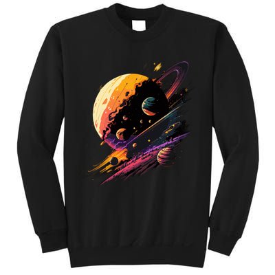 A Lot Of Big And Small Colorful Planets Sweatshirt