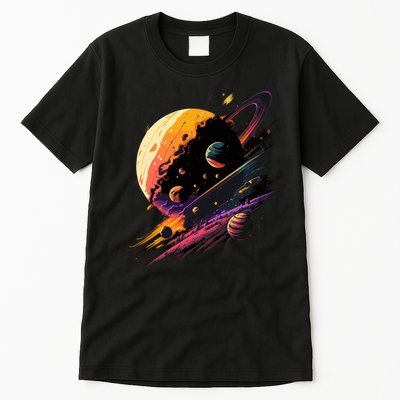 A Lot Of Big And Small Colorful Planets Tall T-Shirt