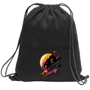 A Lot Of Big And Small Colorful Planets Sweatshirt Cinch Pack Bag