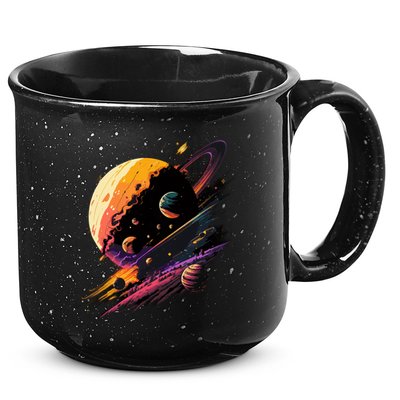 A Lot Of Big And Small Colorful Planets 15oz Campfire Ceramic Mug