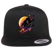A Lot Of Big And Small Colorful Planets Flatbill Hat