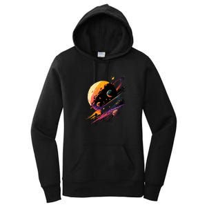 A Lot Of Big And Small Colorful Planets Women's Pullover Hoodie