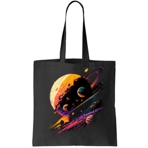 A Lot Of Big And Small Colorful Planets Tote Bag