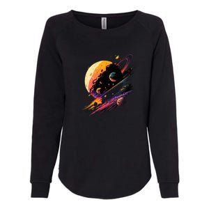 A Lot Of Big And Small Colorful Planets Womens California Wash Sweatshirt