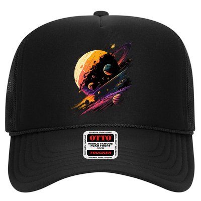 A Lot Of Big And Small Colorful Planets Trucker Hat