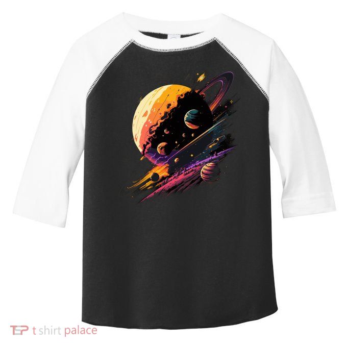 A Lot Of Big And Small Colorful Planets Toddler Fine Jersey T-Shirt