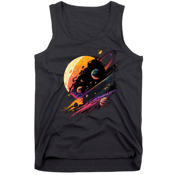 A Lot Of Big And Small Colorful Planets Tank Top