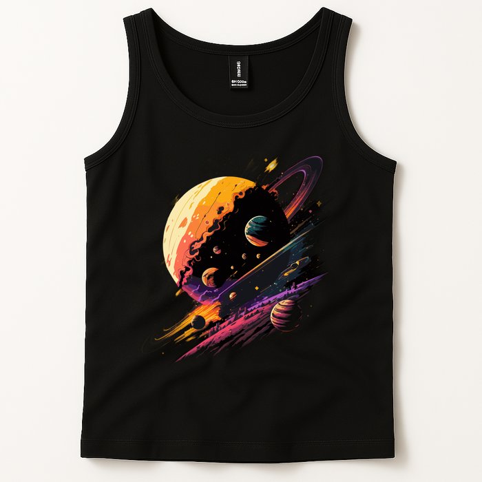 A Lot Of Big And Small Colorful Planets Tank Top