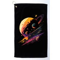 A Lot Of Big And Small Colorful Planets Golf Towel