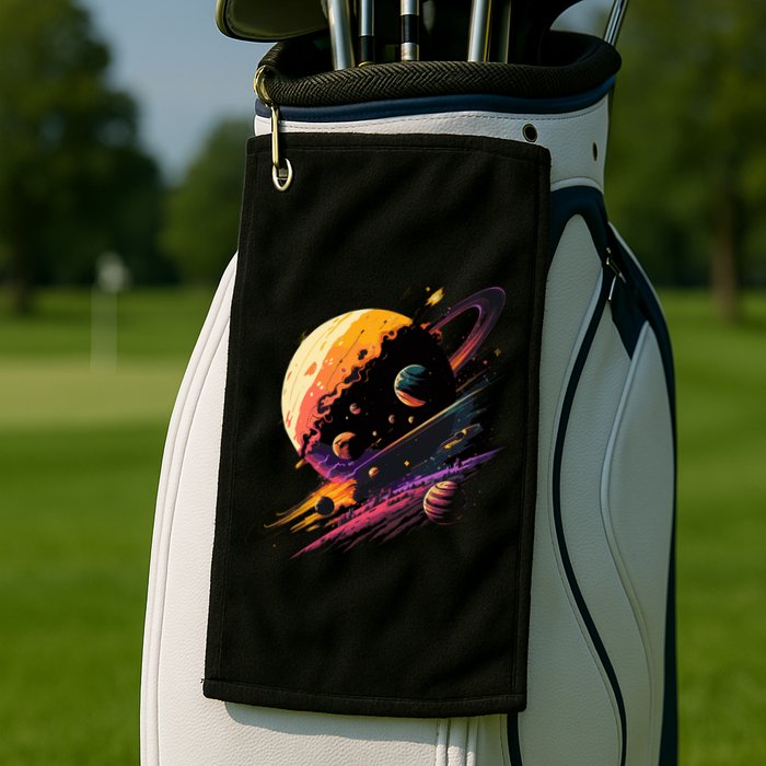 A Lot Of Big And Small Colorful Planets Golf Towel