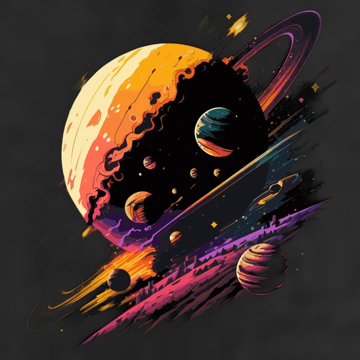 A Lot Of Big And Small Colorful Planets Golf Towel