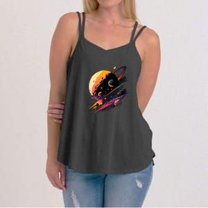 A Lot Of Big And Small Colorful Planets Women's Strappy Tank