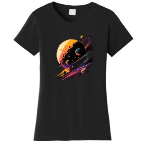 A Lot Of Big And Small Colorful Planets Women's T-Shirt