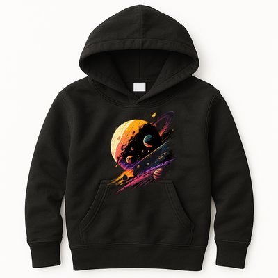 A Lot Of Big And Small Colorful Planets Kids Hoodie
