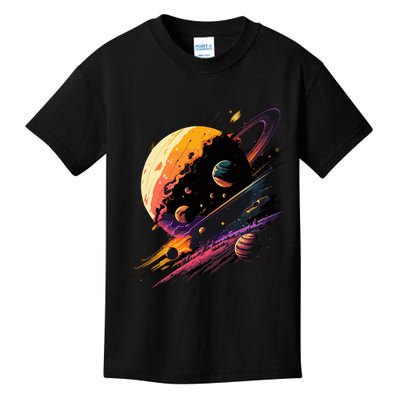 A Lot Of Big And Small Colorful Planets Kids T-Shirt