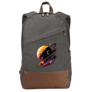 A Lot Of Big And Small Colorful Planets Cotton Canvas Backpack