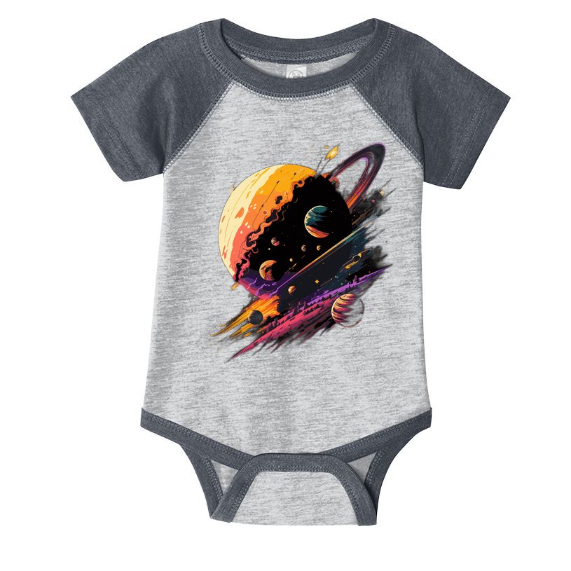A Lot Of Big And Small Colorful Planets Infant Baby Jersey Bodysuit