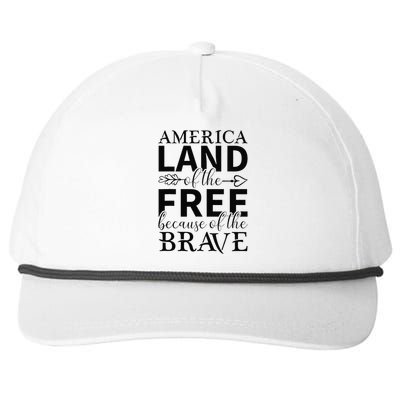 America Land Of The Free Because Of The Brave Snapback Five-Panel Rope Hat