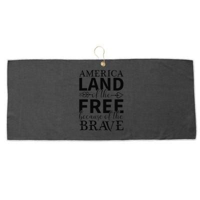 America Land Of The Free Because Of The Brave Large Microfiber Waffle Golf Towel