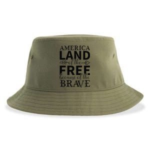 America Land Of The Free Because Of The Brave Sustainable Bucket Hat