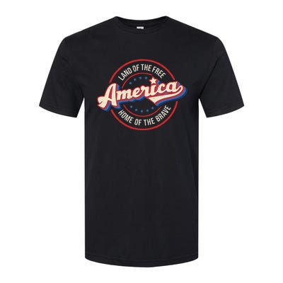 America Land Of The Free Home Of The Brave Retro Softstyle® CVC T-Shirt