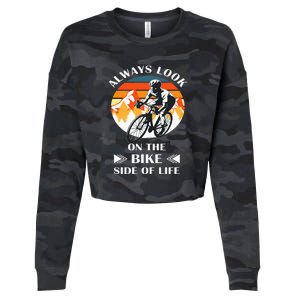 Always Look On The Bike Side Of Life Bicycle Cyclist Cropped Pullover Crew