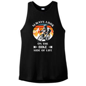 Always Look On The Bike Side Of Life Bicycle Cyclist Ladies PosiCharge Tri-Blend Wicking Tank