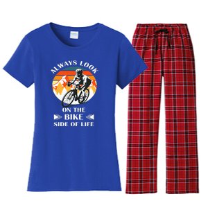 Always Look On The Bike Side Of Life Bicycle Cyclist Women's Flannel Pajama Set