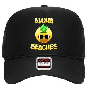 Aloha Beaches High Crown Mesh Back Trucker Hat