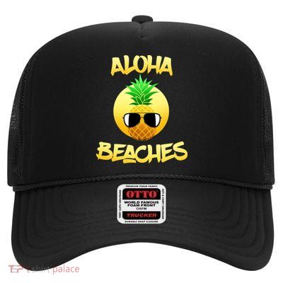 Aloha Beaches High Crown Mesh Back Trucker Hat