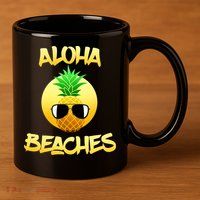Aloha Beaches 11oz C Handle Ceramic Mug