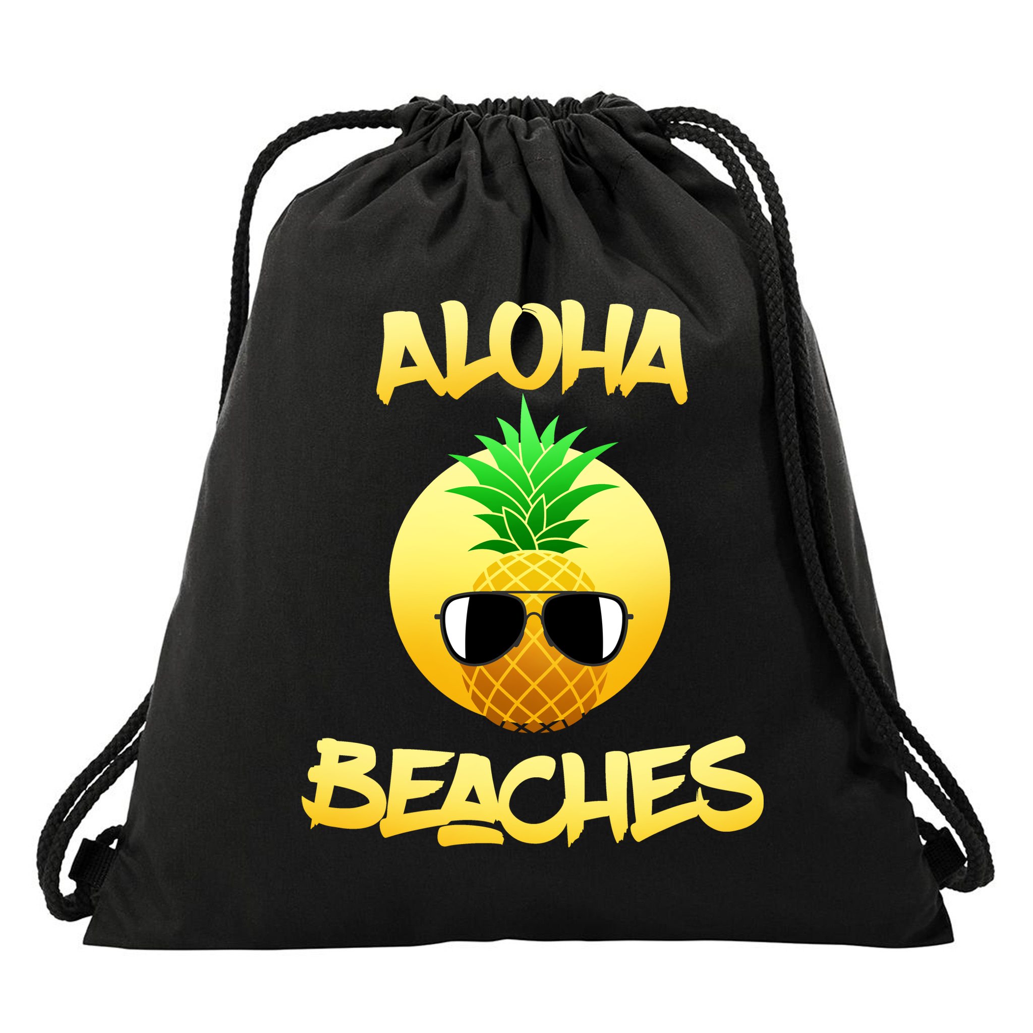 Aloha Beaches Drawstring Bag