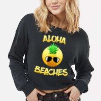 Aloha Beaches Cropped Pullover Crew