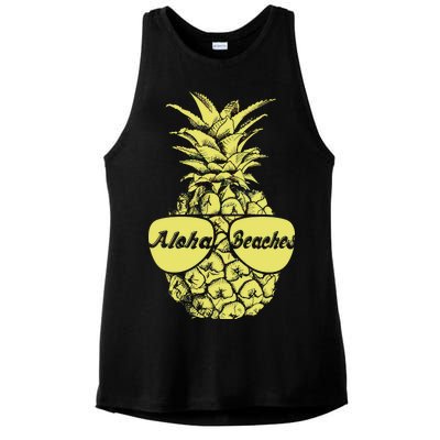 Aloha Beaches Pineapple  Ladies PosiCharge Tri-Blend Wicking Tank