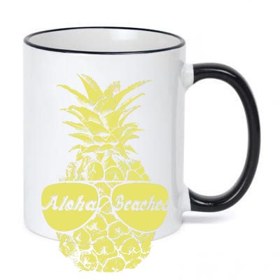 Aloha Beaches Pineapple  11oz Black Color Changing Mug